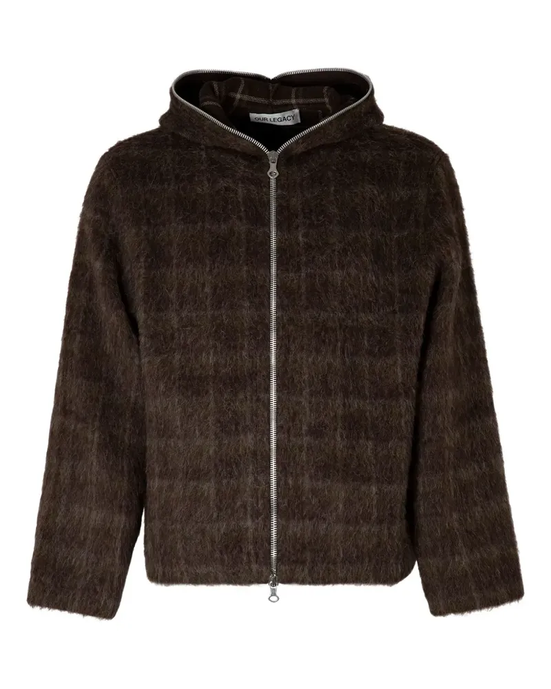 Our Legacy Kariertes Sweatshirt mit Haarband - Braun Braun