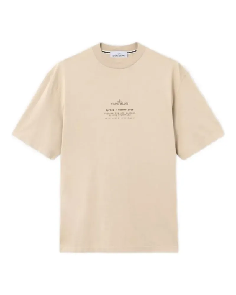 Stone Island T-Shirt mit Logo-Print - Nude Nude