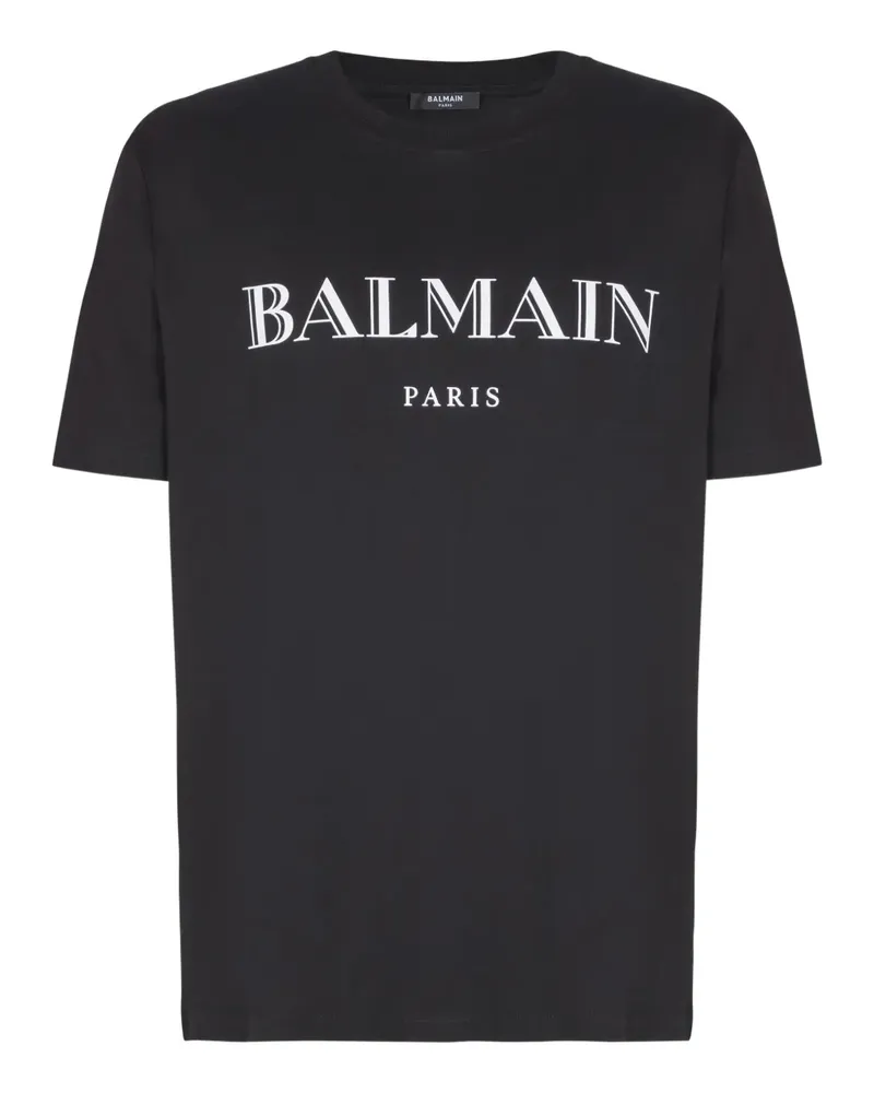 Balmain T-Shirt mit Logo-Print - Schwarz Schwarz
