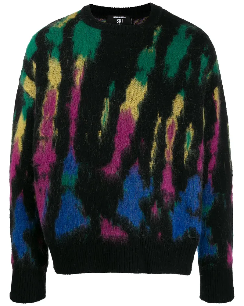 Dsquared2 Gemusterter Pullover - Schwarz Schwarz