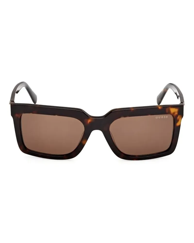 Guess tortoiseshell-effect rectangle-frame sunglasses - Braun Braun
