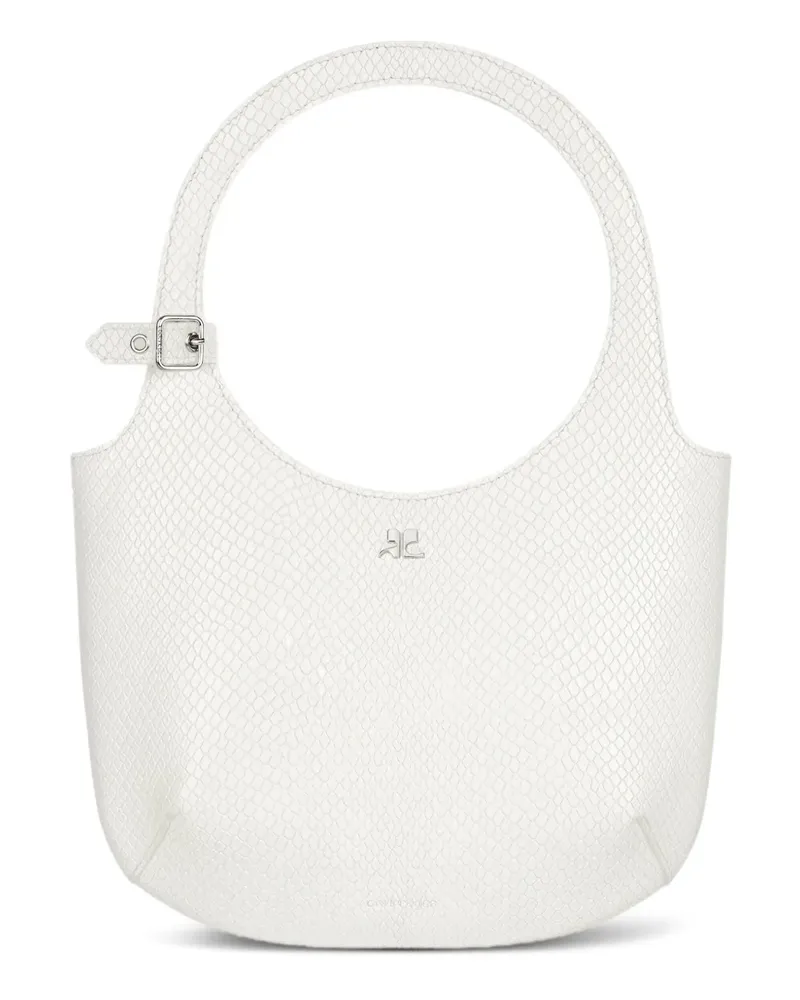 Courrèges Handtasche mit Schlangenleder-Prägung - Weiß Weiß