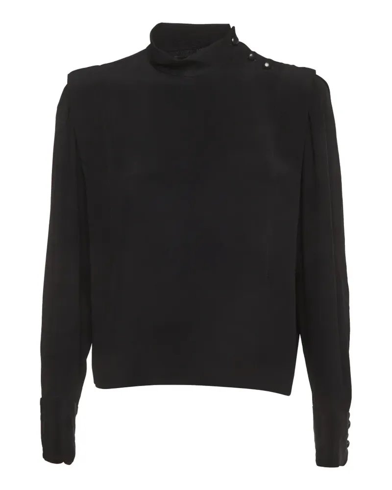 Isabel Marant button-shoulder crepe top - Schwarz Schwarz