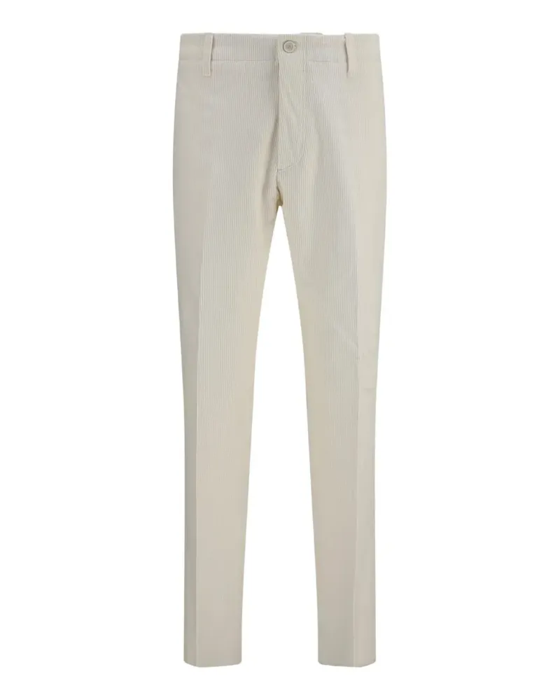 LARDINI Gerippte Straight-Leg-Hose - Weiß Weiß