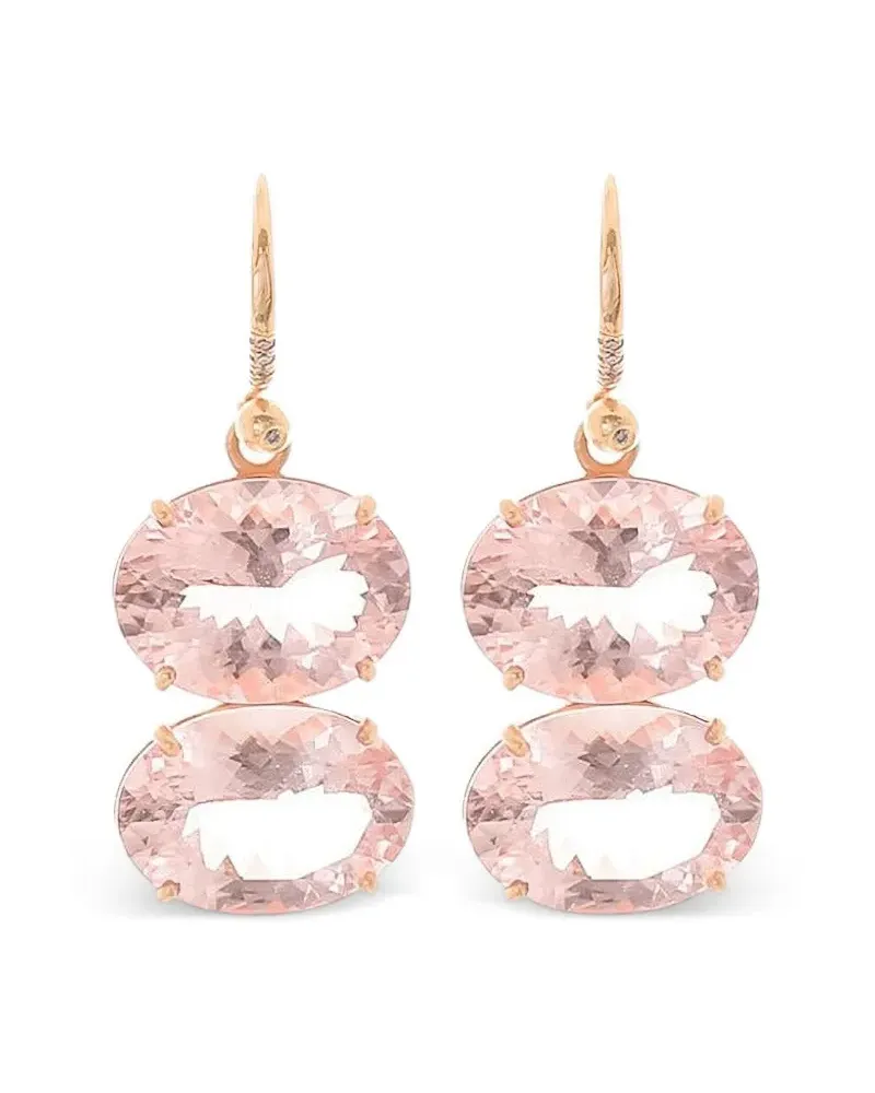 Irene Neuwirth 18kt Gemmy Gem Rotgoldohrringe mit Morganit und Diamanten - Rosa Rosa