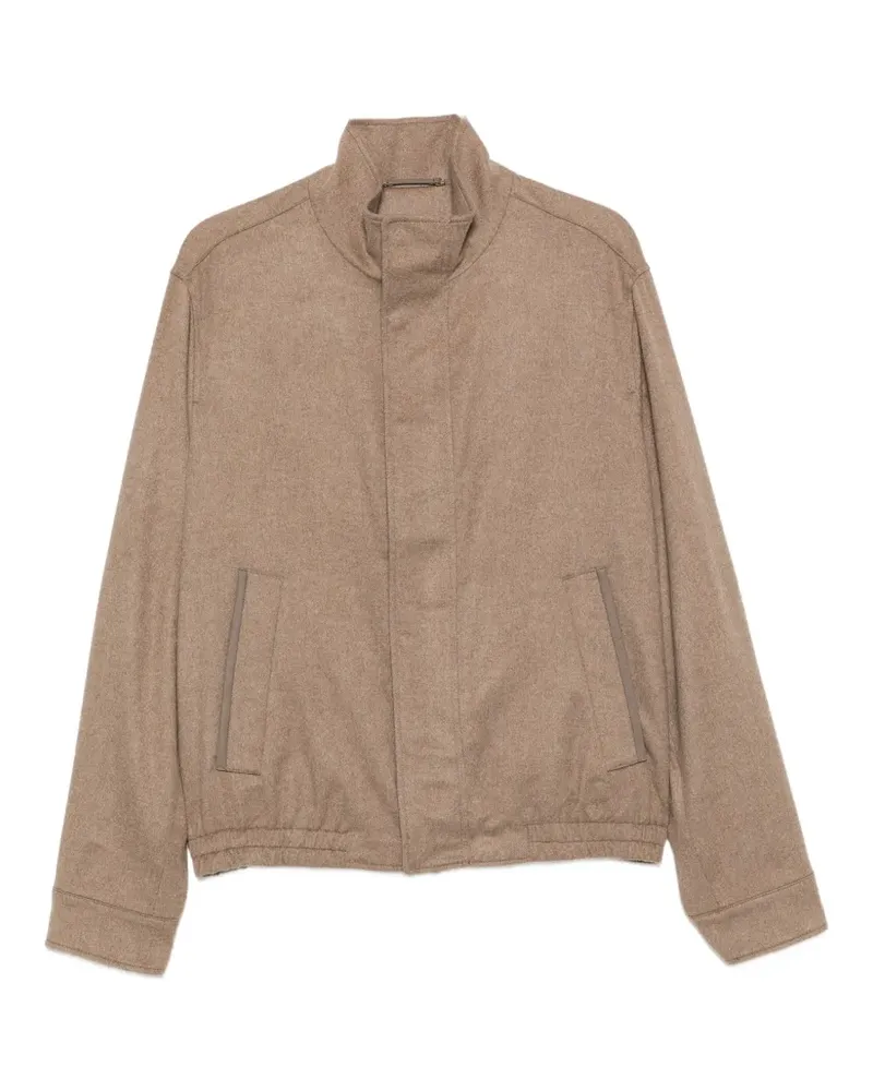 Jacob Cohën high-neck elasticated-hem jacket - Braun Braun