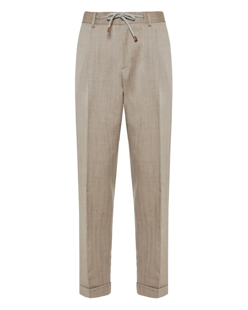 BARBA drawstring trousers - Nude Nude