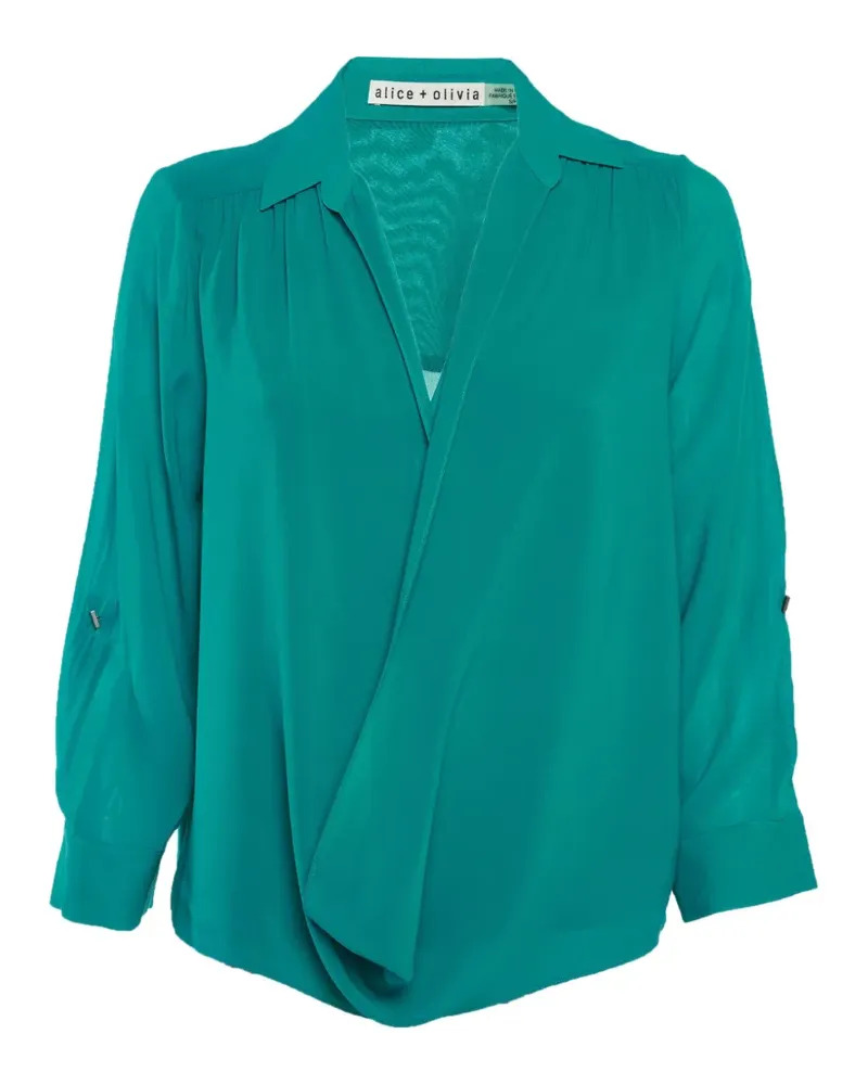 Alice + Olivia Drapierte Bluse - Blau Blau