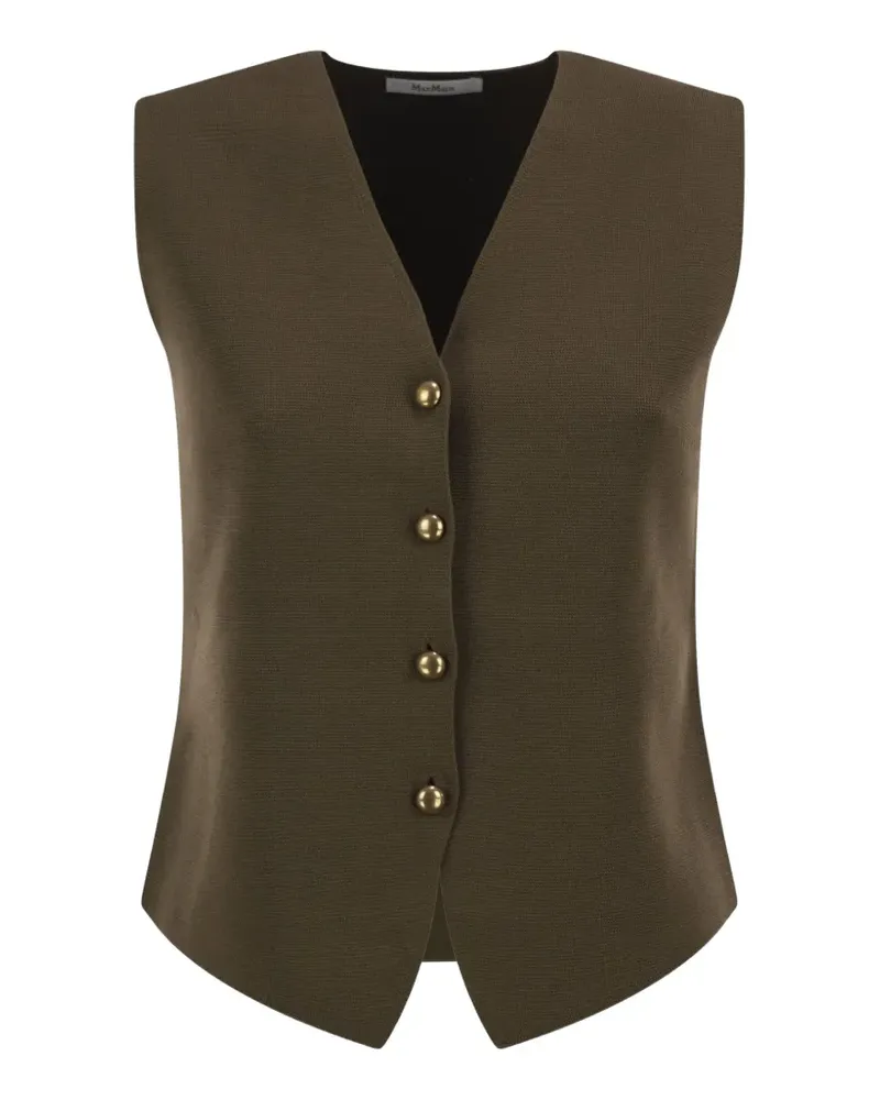 Max Mara button-fastening knitted waistcoat - Grün Grün