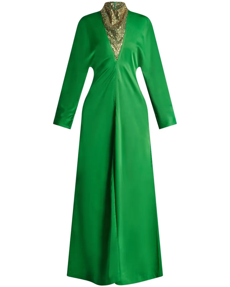 Ferragamo Abendkleid mit Schmuckstein - Grün Grün
