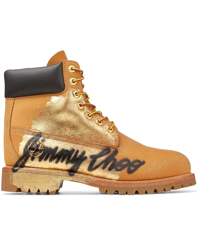 Jimmy Choo Schnürstiefel mit Graffiti-Effekt - Braun Braun