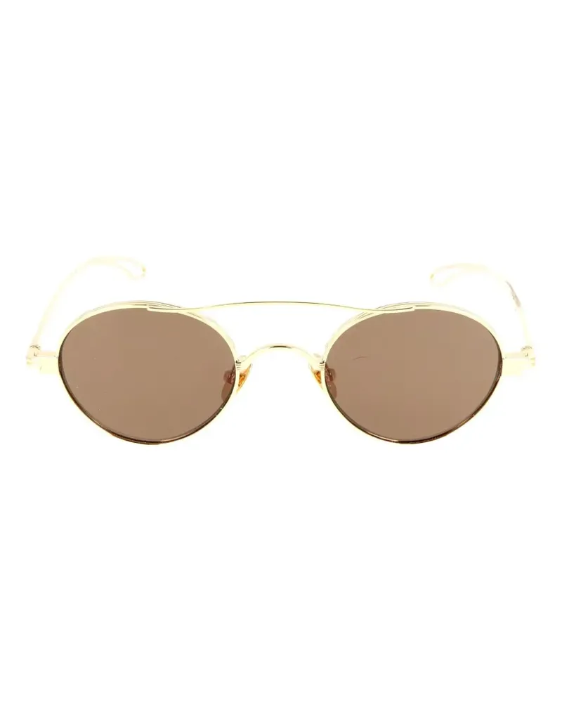 Kyme Runde Riven Sonnenbrille - Gold Gold