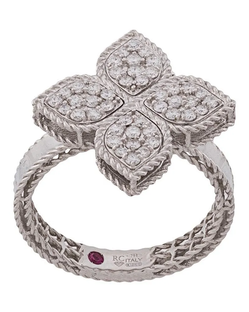 Roberto Coin 18kt 'Princess Flower' Weißgoldring - Silber Silber