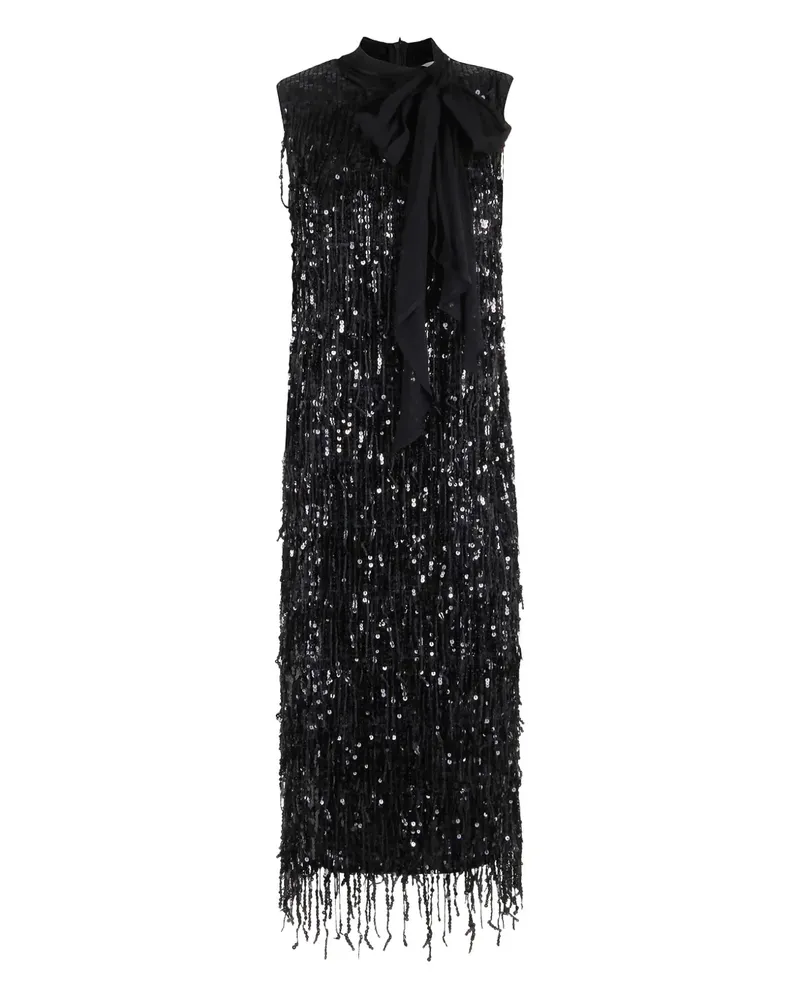 Isabelle Blanche sequinned fringed midi dress - Schwarz Schwarz