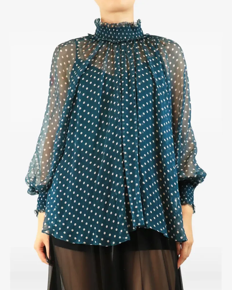Zimmermann Bluse mit Polka Dots - Blau Blau