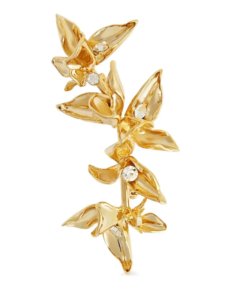 Erdem Blumenbrosche mit Kristallverzierung - Gold Gold