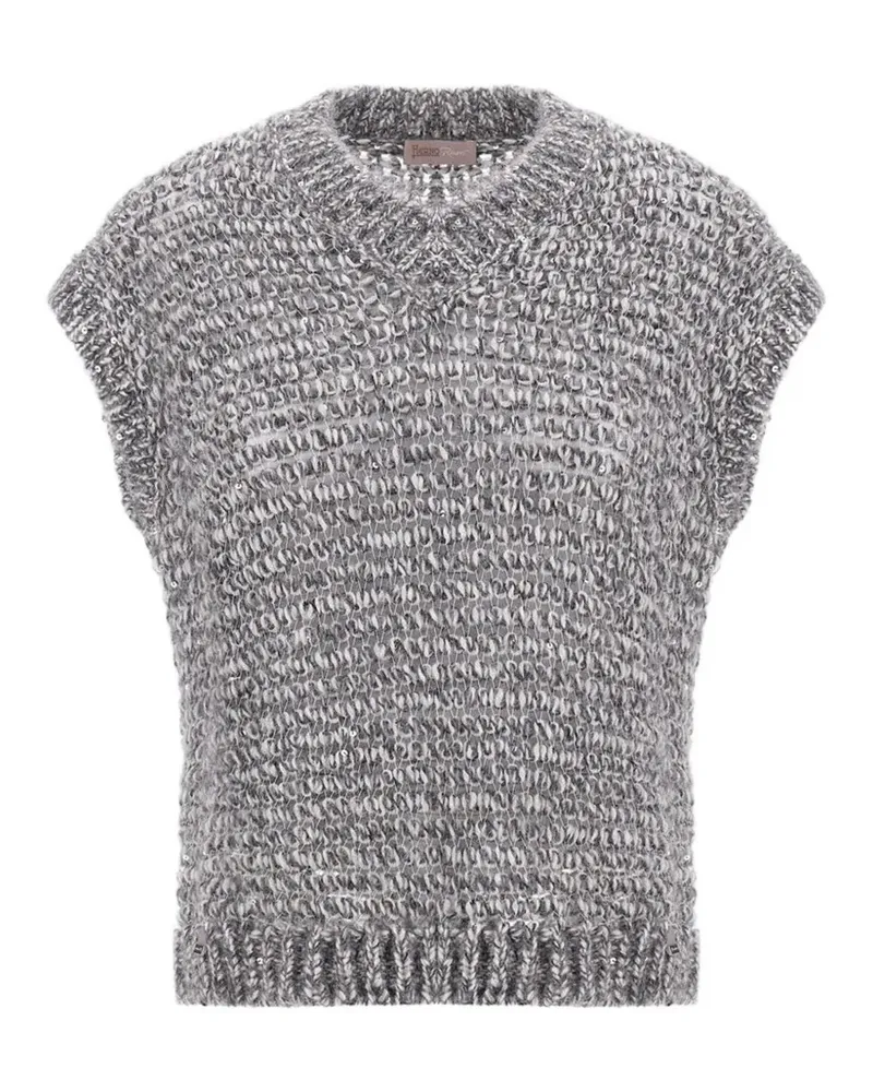 Herno sequin-embellished V-neck vest - Grau Grau