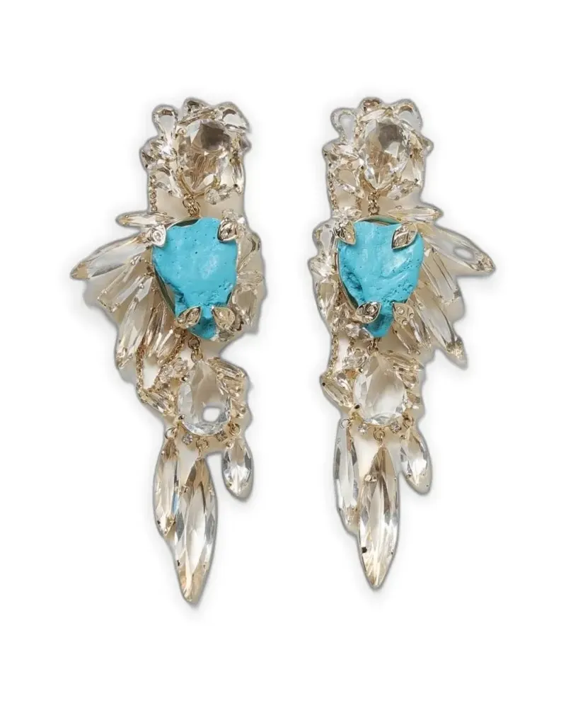 Ermanno Scervino crystal-embellished drop earrings - Gold Gold