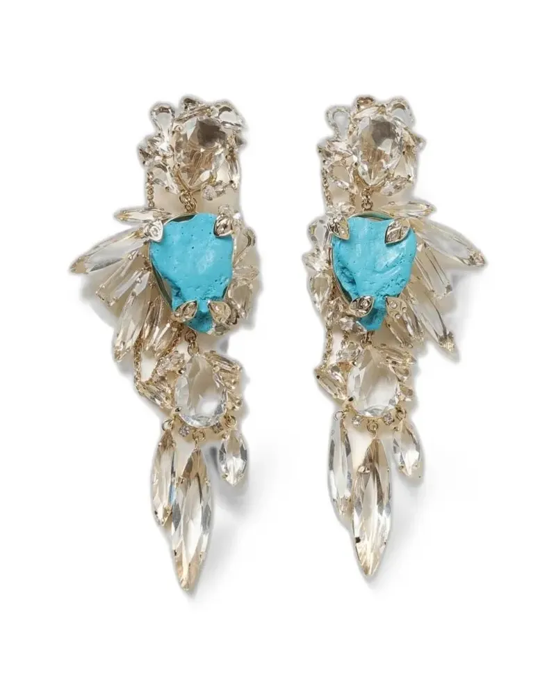 Ermanno Scervino crystal-embellished drop earrings - Gold Gold