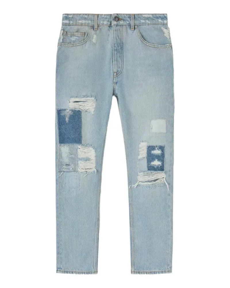Palm Angels distressed patchwork jeans - Blau Blau