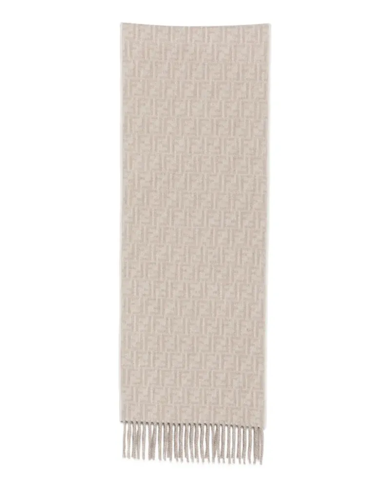 Fendi Fransenschal mit FF-Logo - Grau Grau