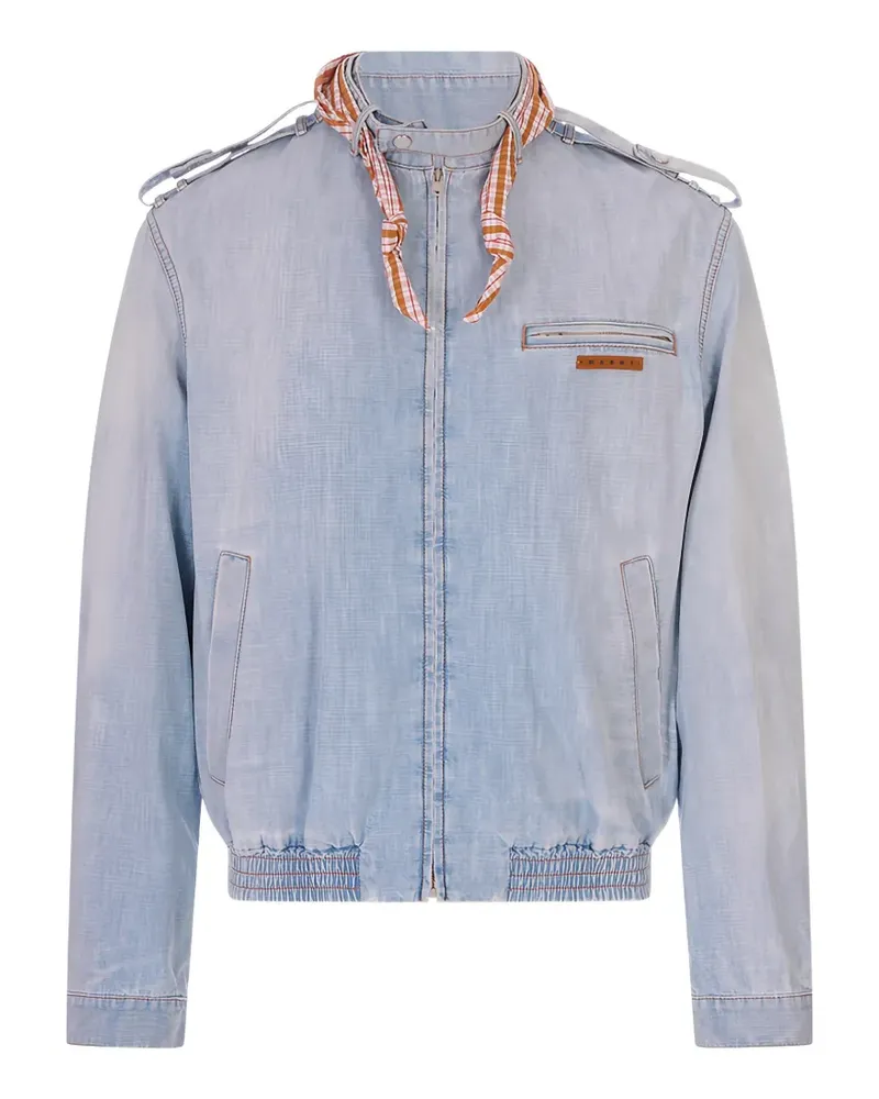 Marni epaulette-detail zip-up jacket - Blau Blau