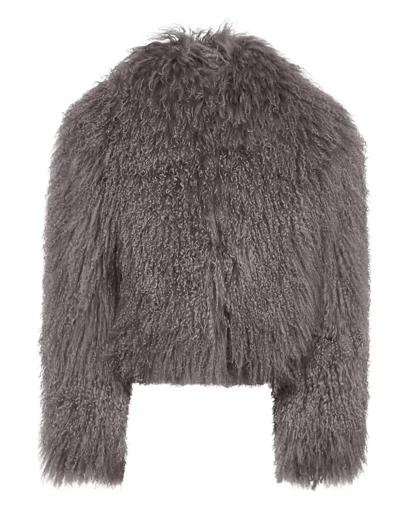 Salvatore Santoro curly-hair lamb-fur coat - Grau Grau