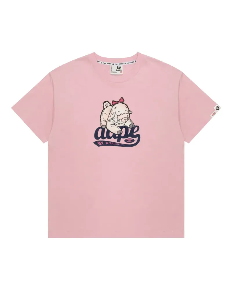 BAPE T-Shirt mit grafischem Print - Rosa Rosa