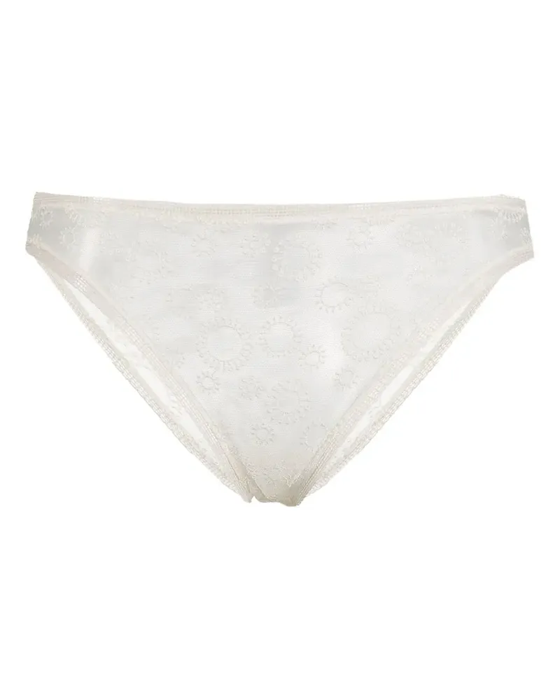 Eres Bestickter Floraison Slip - Weiß Weiß
