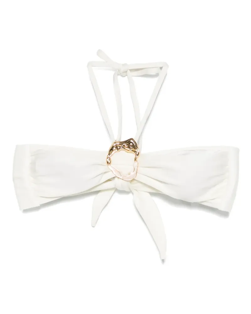 Pat Bo Jersey-Bikinioberteil mit Metallic-Detail - Weiß Weiß
