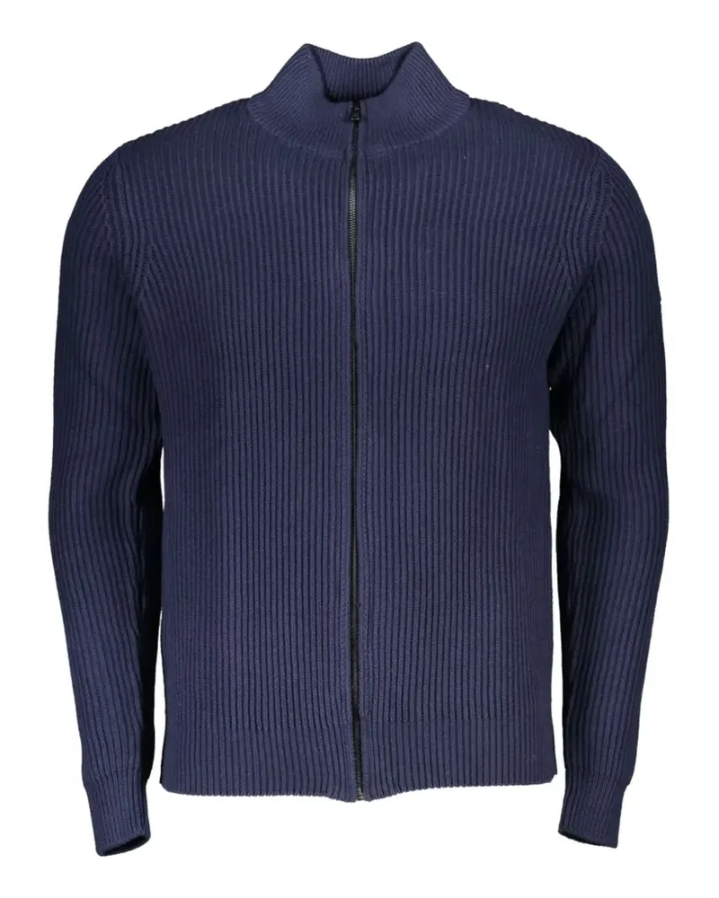 North Sails ribbed-knit zip-up cardigan - Blau Blau