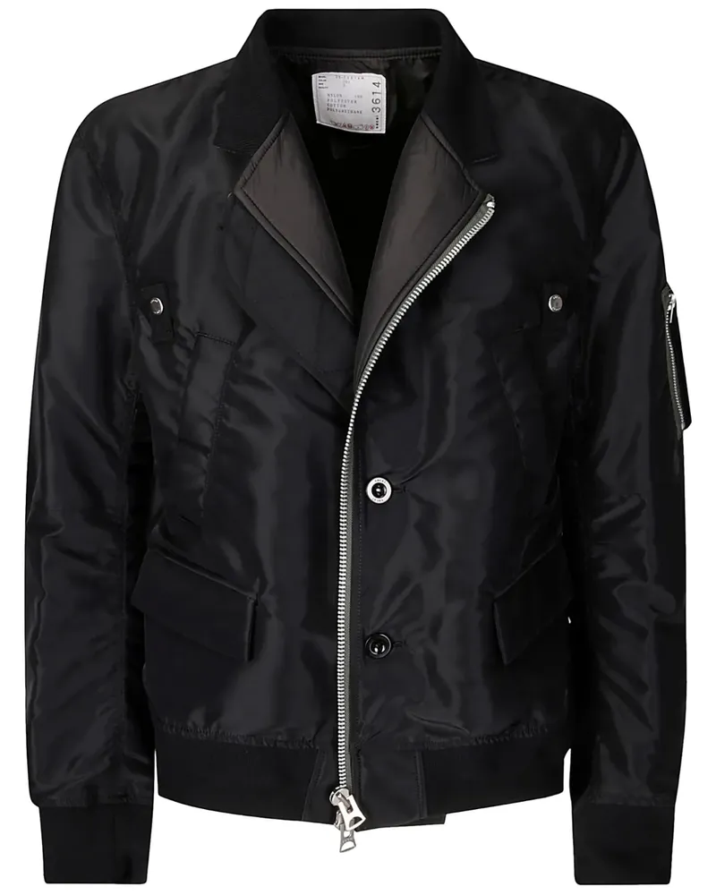Sacai Jacke aus Twill Schwarz