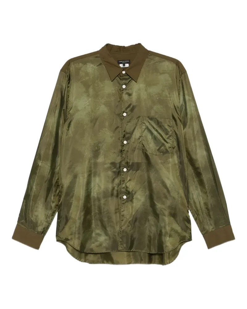 Comme des Garçons satin-finish long-sleeve shirt - Grün Grün
