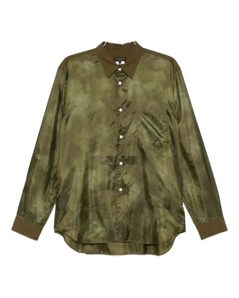 Comme des Garçons satin-finish long-sleeve shirt - Grün Grün