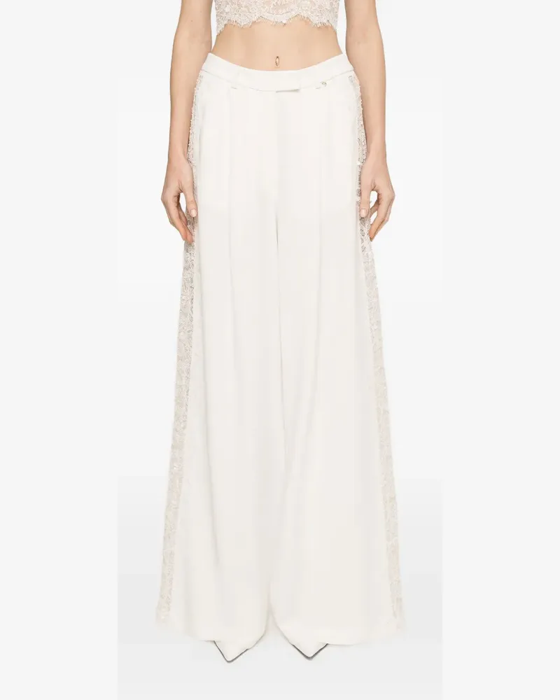 NISSA lace insert trousers - Weiß Weiß