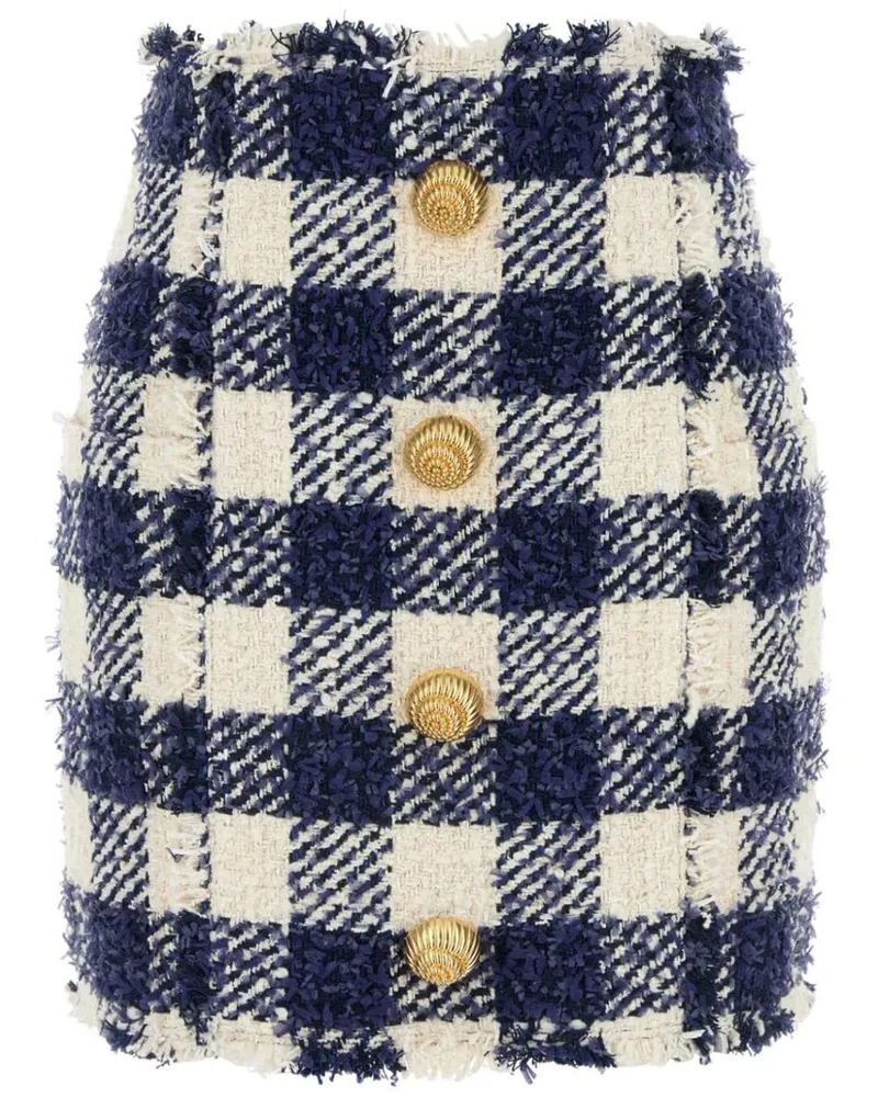 Balmain Tweed-Minirock - Blau Blau