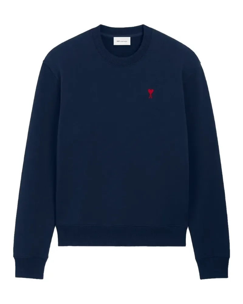 AMI Paris Blaues Sweatshirt aus Baumwolle mit Ami de Coeur Blau