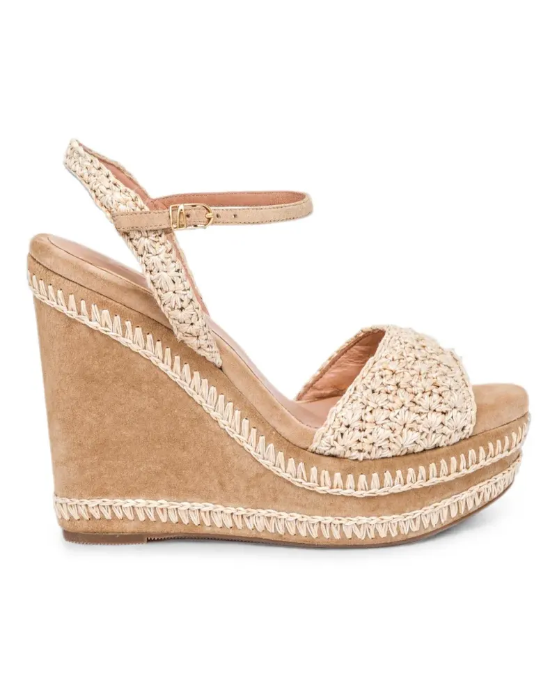 Santoni Gehäkelte Wedge-Sandalen - Nude Nude