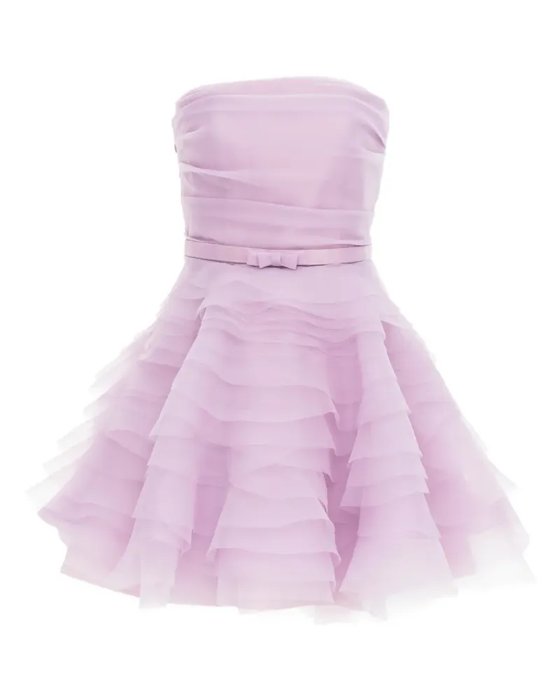 Ana Radu Trägerloses Minikleid mit Rüschen - Rosa Rosa