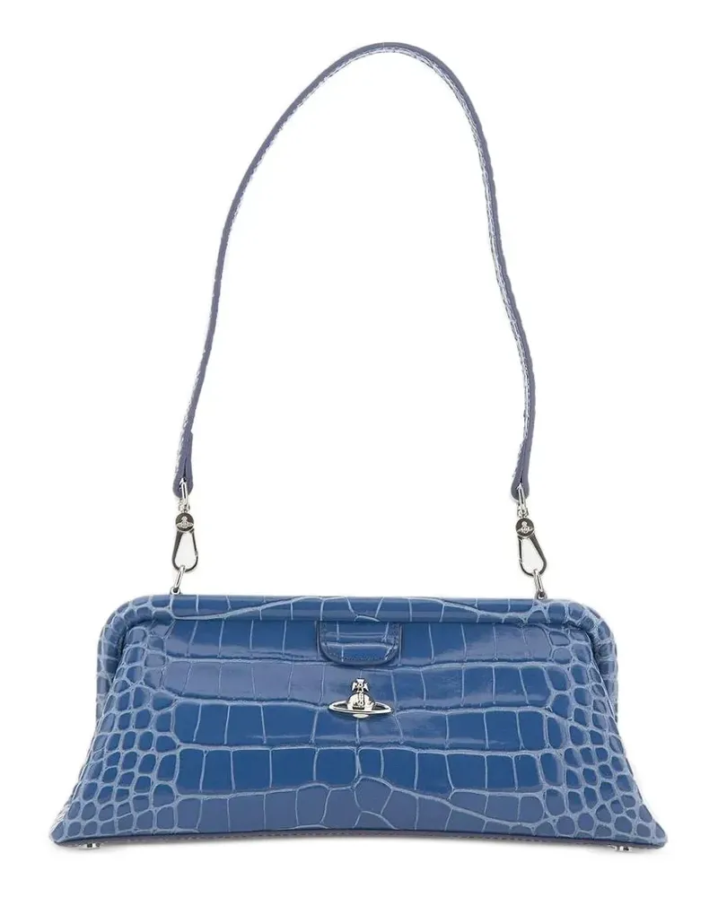 Vivienne Westwood Jane crocodile-effect shoulder bag - Blau Blau