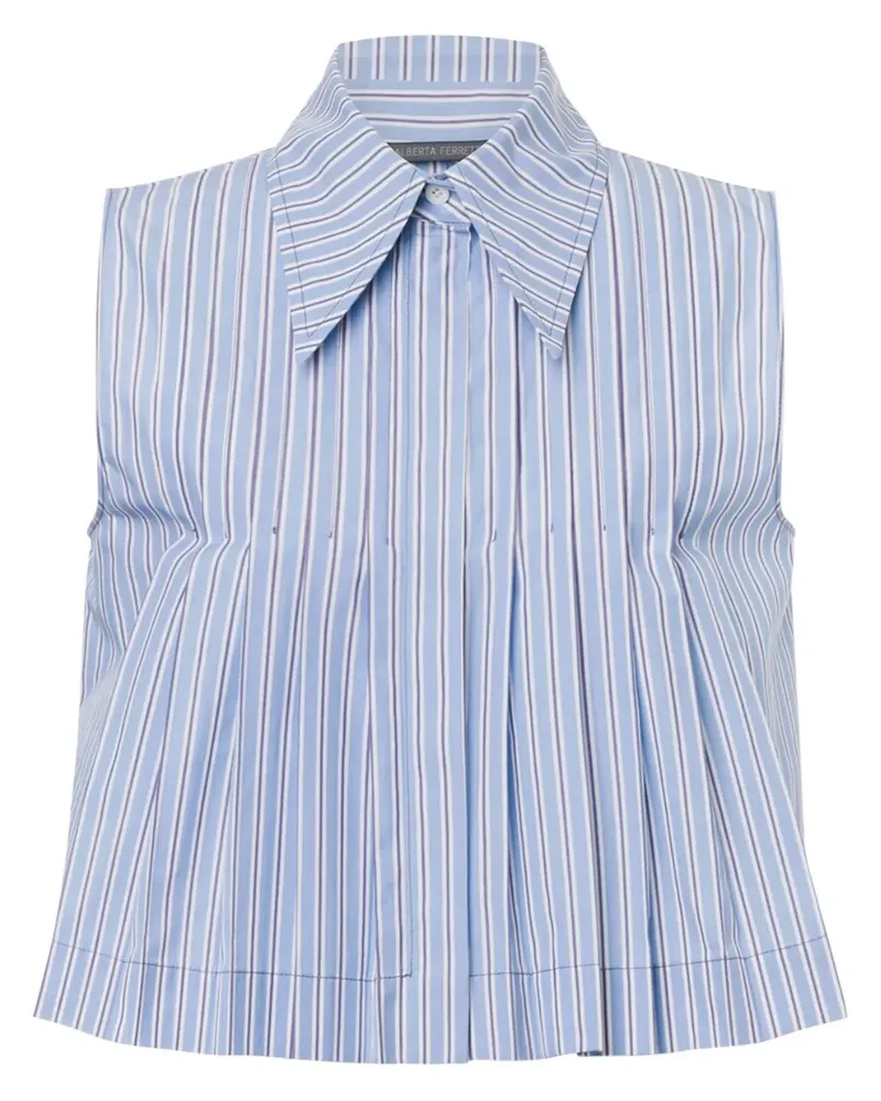 Alberta Ferretti Gestreiftes Cropped-Top - Blau Blau
