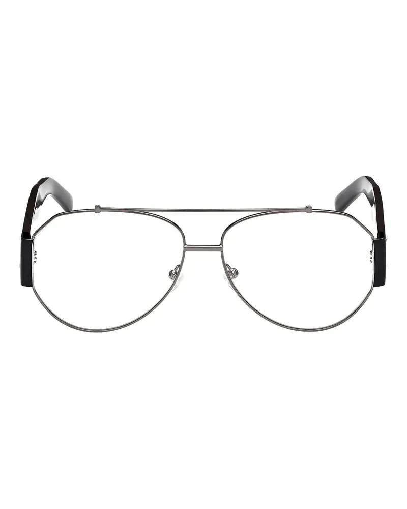 MCM double-bridge pilot-frame glasses - Silber Silber
