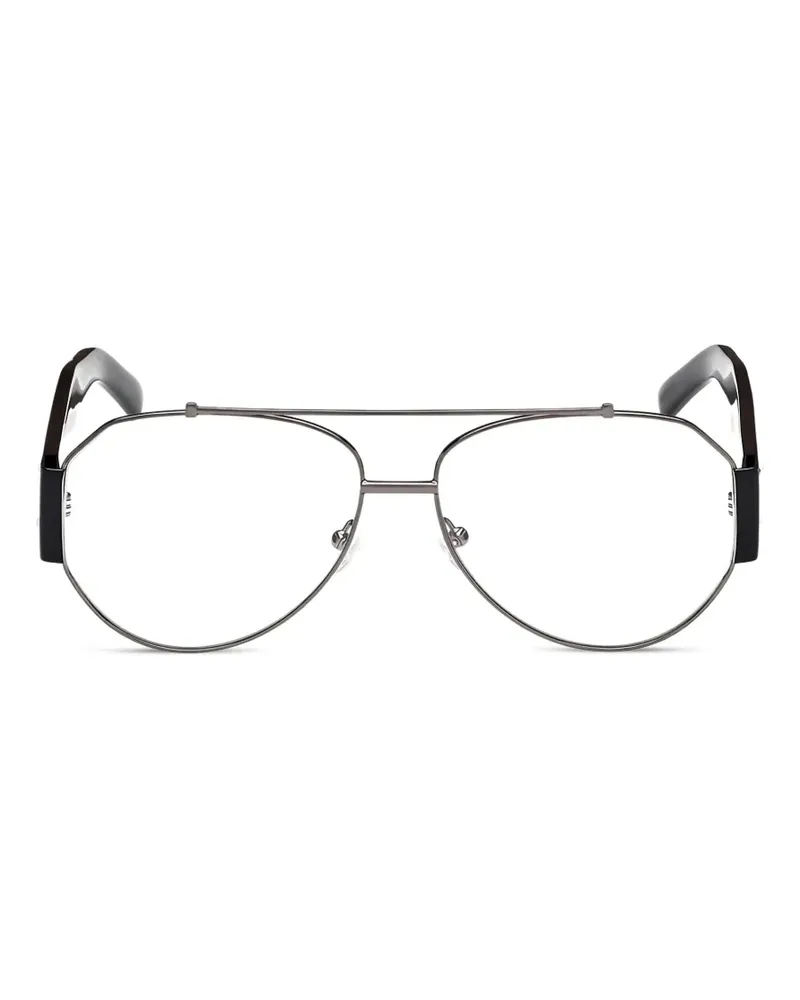 MCM double-bridge pilot-frame glasses - Silber Silber