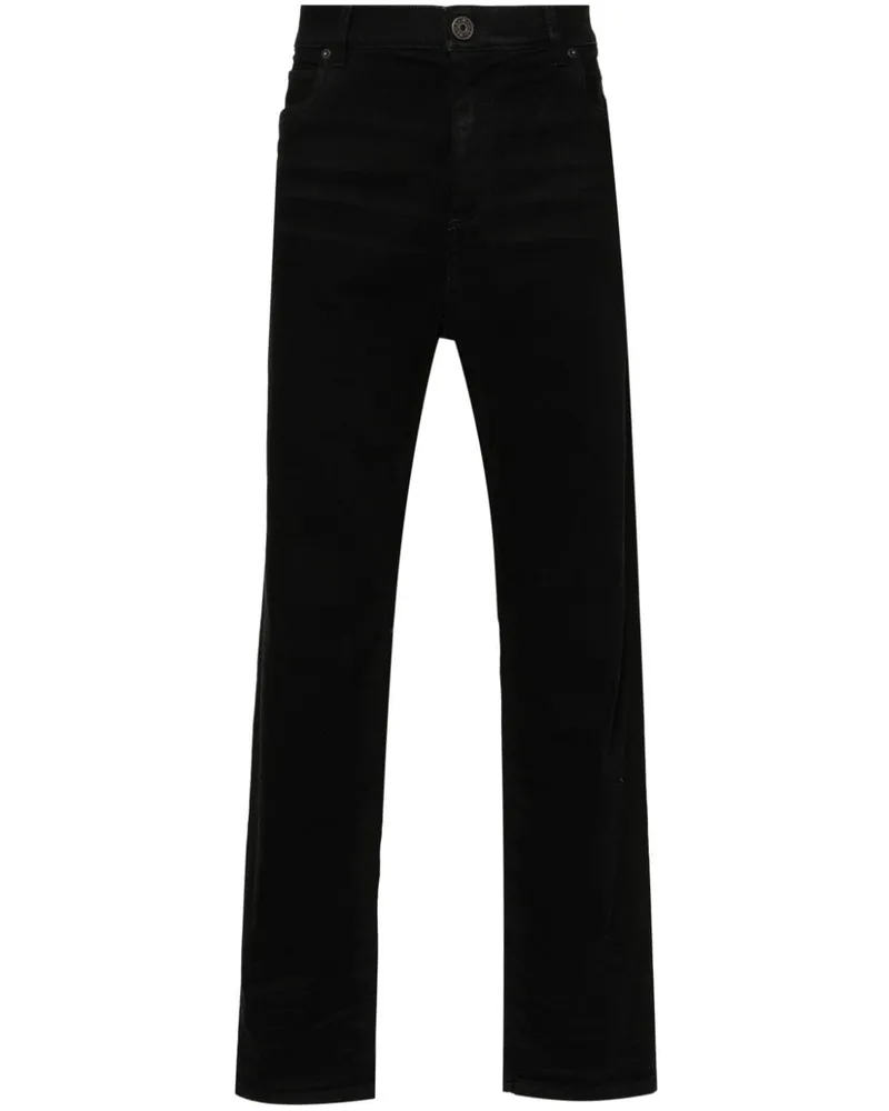 Balmain Straight-Leg-Jeans mit Logo-Stickerei - Schwarz Schwarz