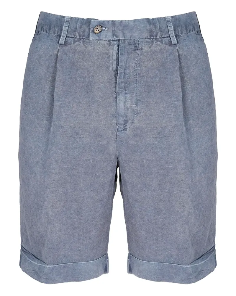 Berwich Leinenshorts mit Faltendetail - Blau Blau