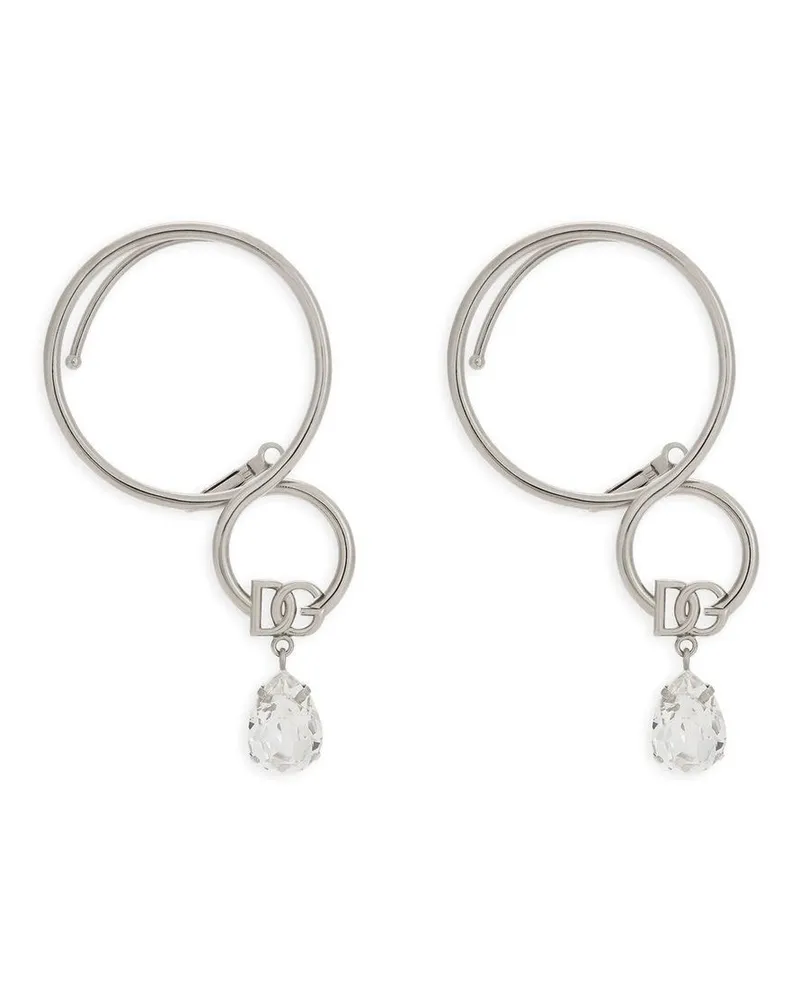 Dolce & Gabbana Ear Cuffs mit strassverziertem DG-Logo - Silber Silber