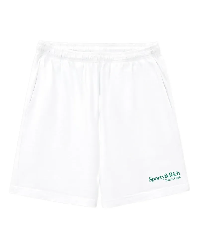 SPORTY & RICH Shorts mit Logo - Weiß Weiß