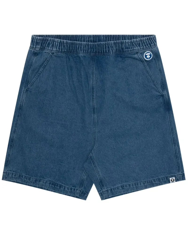 BAPE Jeans-Shorts mit Logo-Prägung - Blau Blau