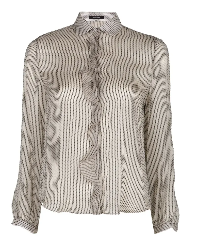 R13 ruffled shirt - Nude Nude