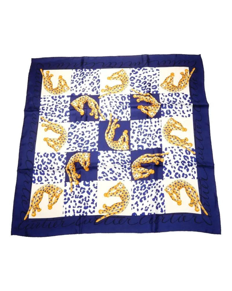 Cartier 2000s leopard-print scarf - Blau Blau
